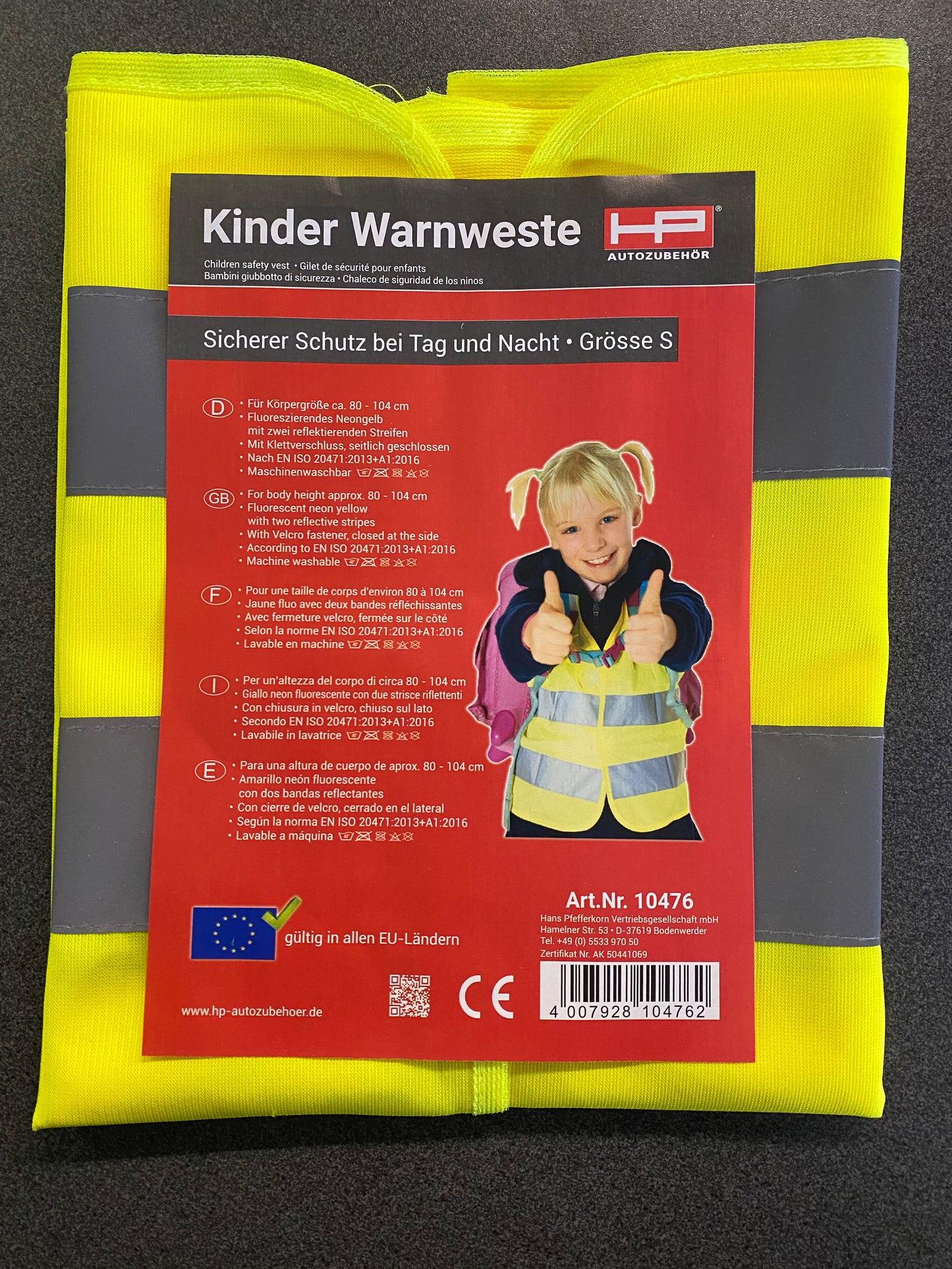 Kinderwarnweste Neongelb
